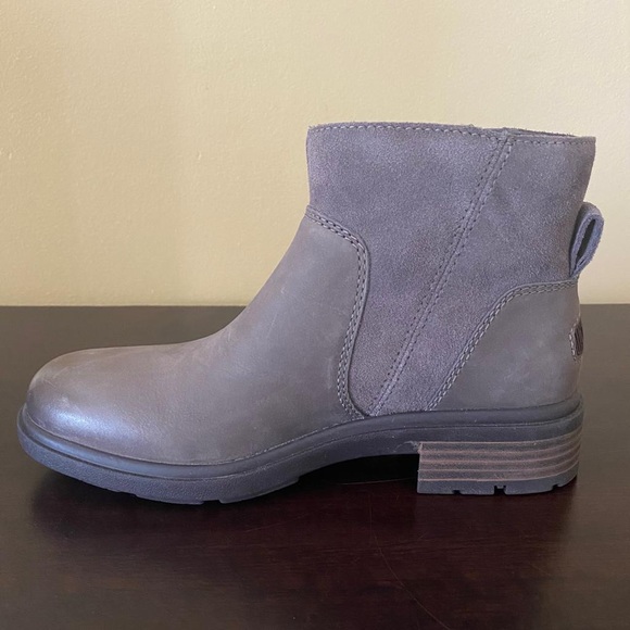 UGG HARRISON ZIP WOMENS LEATHER ZIP UP ANKLE BOOTS - Picture 3 of 7